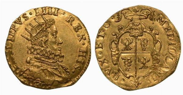 MILANO. Filippo IV, 1621-1665. Doppia da due o quadrupla 1630.  - Asta Numismatica - Associazione Nazionale - Case d'Asta italiane