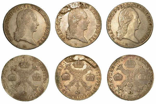 MILANO. Francesco II, 1792-1800. Lotto di tre monete.  - Asta Numismatica - Associazione Nazionale - Case d'Asta italiane