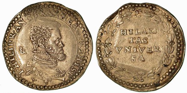 NAPOLI. Filippo II, 1554-1598 (primo periodo come Principe di Spagna, 1554-1556). Ducato.  - Asta Numismatica - Associazione Nazionale - Case d'Asta italiane