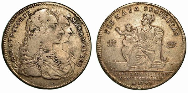 NAPOLI. Carlo di Borbone, 1734-1759. 120 Grana 1747.  - Asta Numismatica - Associazione Nazionale - Case d'Asta italiane