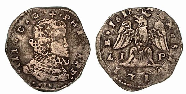 MESSINA. Filippo III, 1598-1621. Da 4 tar 1618.  - Asta Numismatica - Associazione Nazionale - Case d'Asta italiane