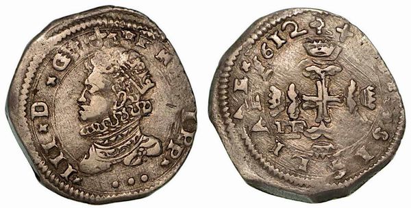 MESSINA. Filippo III, 1598-1621. Da 3 tar 1612.  - Asta Numismatica - Associazione Nazionale - Case d'Asta italiane