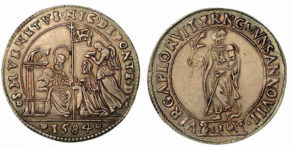 VENEZIA. Nicol da Ponte, 1578-1585. Osella 1584 (anno VII).  - Asta Numismatica - Associazione Nazionale - Case d'Asta italiane