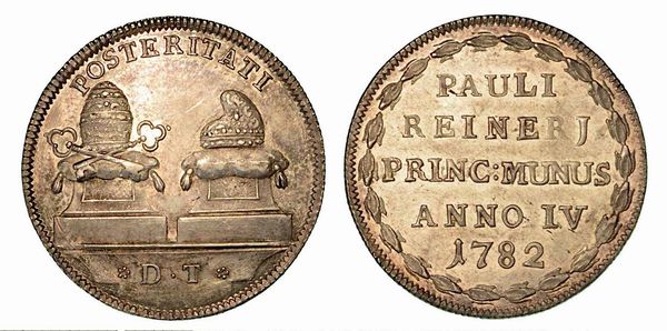 VENEZIA. Paolo Renier, 1779-1789. Osella 1782 (anno IV).  - Asta Numismatica - Associazione Nazionale - Case d'Asta italiane