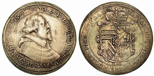 AUSTRIA. Leopold V, 1619-1632. Thaler 1621.  - Asta Numismatica - Associazione Nazionale - Case d'Asta italiane