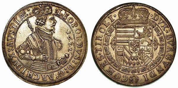 AUSTRIA. Leopold V, 1619-1632. Thaler 1632, zecca di Hall.  - Asta Numismatica - Associazione Nazionale - Case d'Asta italiane