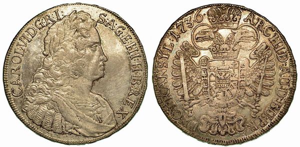 AUSTRIA. Karl VI, 1711 - 1740. Thaler 1736.  - Asta Numismatica - Associazione Nazionale - Case d'Asta italiane