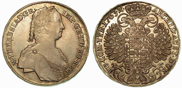 AUSTRIA. Maria Theresia, 1740-1780. Thaler 1763.  - Asta Numismatica - Associazione Nazionale - Case d'Asta italiane
