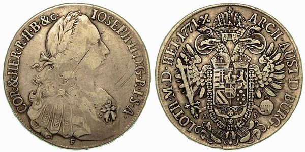 AUSTRIA. Joseph II, 1765-1790. Thaler 1771.  - Asta Numismatica - Associazione Nazionale - Case d'Asta italiane
