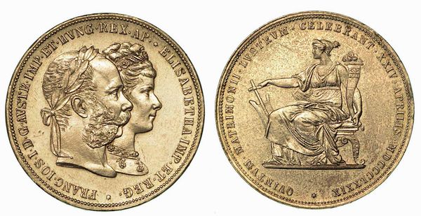 AUSTRIA. Franz Joseph, 1848-1916. 2 Gulden 1879. Per le nozze d'argento.  - Asta Numismatica - Associazione Nazionale - Case d'Asta italiane