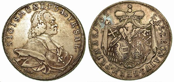 AUSTRIA - SALISBURGO. Sigismund III, 1753-1771. Thaler 1762.  - Asta Numismatica - Associazione Nazionale - Case d'Asta italiane