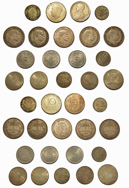 AUSTRIA-UNGHERIA. Lotto di diciotto monete 1875-1959.  - Asta Numismatica - Associazione Nazionale - Case d'Asta italiane