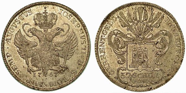 GERMANIA - AMBURGO. Thaler a nome di Joseph II, 1767.  - Asta Numismatica - Associazione Nazionale - Case d'Asta italiane
