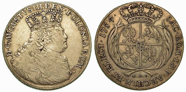 GERMANIA - SASSONIA. Friedrich August III, 1763-1806. Thaler 1754.  - Asta Numismatica - Associazione Nazionale - Case d'Asta italiane