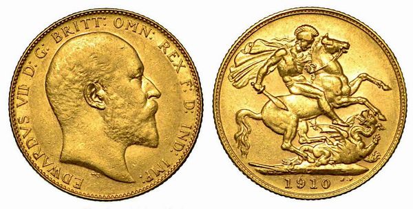 GRAN BRETAGNA. Edward VII, 1901-1910. Sovereign 1910, zecca di Ottawa.  - Asta Numismatica - Associazione Nazionale - Case d'Asta italiane