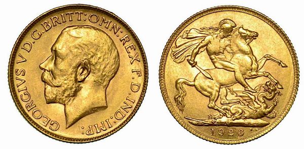 GRAN BRETAGNA. George V, 1910-1936. Sovereign 1926, zecca di Melbourne.  - Asta Numismatica - Associazione Nazionale - Case d'Asta italiane