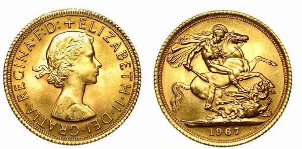 GRAN BRETAGNA. Elizabeth II, dal 1953. Sovereign 1967.  - Asta Numismatica - Associazione Nazionale - Case d'Asta italiane