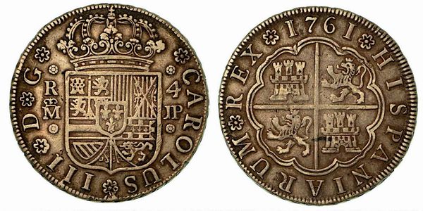 SPAGNA. Carlos III, 1759-1788. 4 Reales 1761 A.  - Asta Numismatica - Associazione Nazionale - Case d'Asta italiane