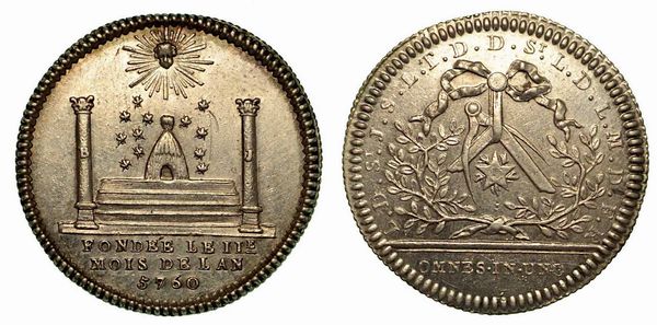 FRANCIA. Medaglia in argento, anno massonico 5760 (1760).  - Asta Numismatica - Associazione Nazionale - Case d'Asta italiane