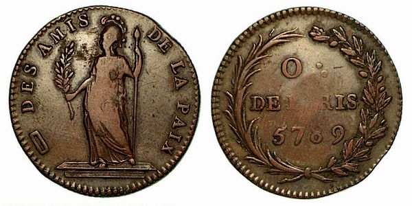 FRANCIA. Oriens de Paris. Des Amis de la Paix 5789 (1789-1802). Medaglia in bronzo.  - Asta Numismatica - Associazione Nazionale - Case d'Asta italiane