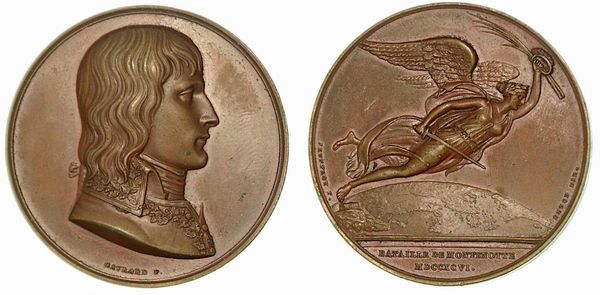 BATTAGLIA DI MONTENOTTE (11-12 aprile 1796). Medaglia in bronzo 1796.  - Asta Numismatica - Associazione Nazionale - Case d'Asta italiane