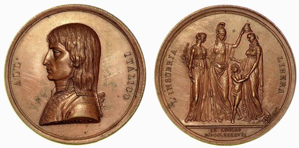 COSTITUZIONE DELLA REPUBBLICA CISALPINA. Medaglia in bronzo 1797, Milano.  - Asta Numismatica - Associazione Nazionale - Case d'Asta italiane