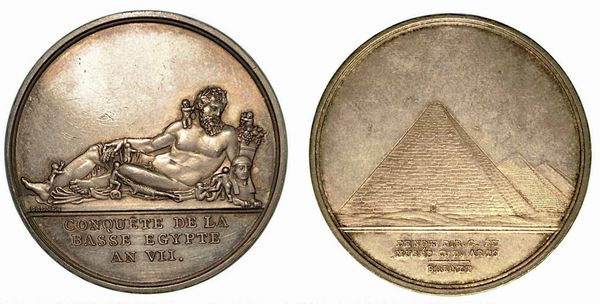 CONQUISTA DEL BASSO EGITTO. Medaglia in argento anno VII (1798), Parigi.  - Asta Numismatica - Associazione Nazionale - Case d'Asta italiane