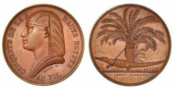 CONQUISTA DELL'ALTO EGITTO. Medaglia in bronzo anno VII (1799).  - Asta Numismatica - Associazione Nazionale - Case d'Asta italiane
