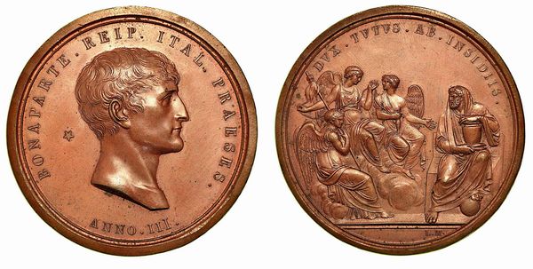 ATTENTATO ALLA VITA DI NAPOLEONE. Medaglia in bronzo anno III (1804).  - Asta Numismatica - Associazione Nazionale - Case d'Asta italiane