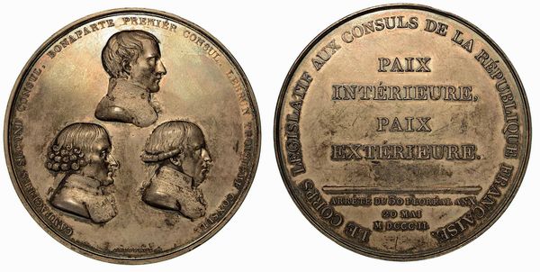 PACE DI AMIENS. Medaglia in argento 1802.  - Asta Numismatica - Associazione Nazionale - Case d'Asta italiane