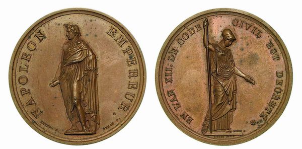 PROMULGAZIONE DEL CODICE CIVILE. Medaglia in bronzo 1804.  - Asta Numismatica - Associazione Nazionale - Case d'Asta italiane