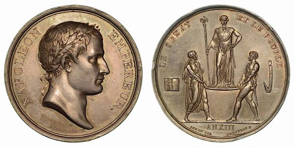 INCORONAZIONE DI NAPOLEONE A PARIGI. Medaglia in argento 1804.  - Asta Numismatica - Associazione Nazionale - Case d'Asta italiane