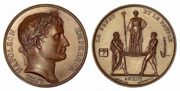 INCORONAZIONE DI NAPOLEONE A PARIGI. Medaglia in bronzo anno XIII (1804).  - Asta Numismatica - Associazione Nazionale - Case d'Asta italiane