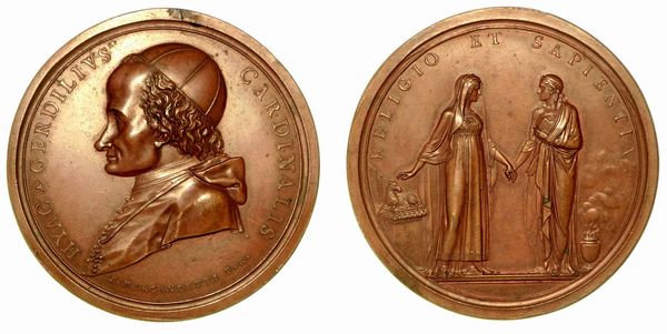 GIACINTO SIGISMONDO GERDIL, 1718-1802. Medaglia in bronzo 1804.  - Asta Numismatica - Associazione Nazionale - Case d'Asta italiane