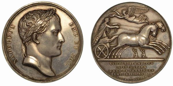 CAPITOLAZIONE DI ULM E MEMMINGEN. Medaglia in argento 1805.  - Asta Numismatica - Associazione Nazionale - Case d'Asta italiane