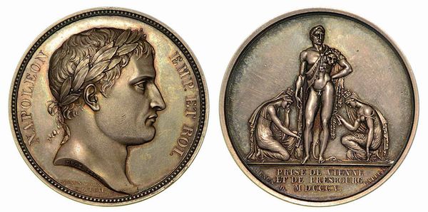 PRESA DI VIENNA E PRESBURGO. Medaglia in argento 1805, Parigi.  - Asta Numismatica - Associazione Nazionale - Case d'Asta italiane