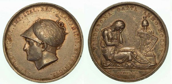 PRESA DI VIENNA  CONQUISTA DI VINDOBONA. Medaglia in argento 1805.  - Asta Numismatica - Associazione Nazionale - Case d'Asta italiane