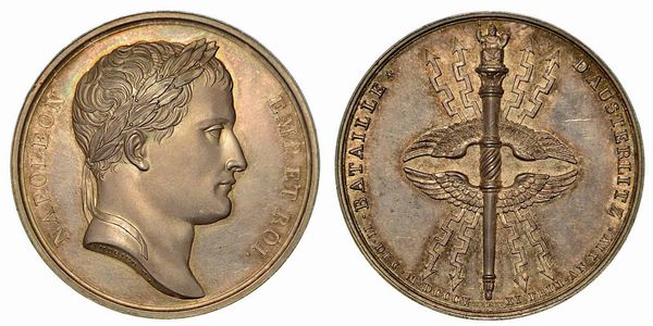 BATTAGLIA DI AUSTERLITZ. Medaglia in argento 1805.  - Asta Numismatica - Associazione Nazionale - Case d'Asta italiane