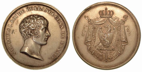 LUIGI NAPOLEONE RE D'OLANDA (1806-1810). Medaglia in argento 1806.  - Asta Numismatica - Associazione Nazionale - Case d'Asta italiane