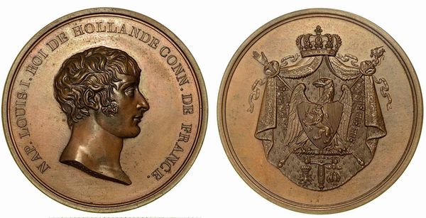 LUIGI NAPOLEONE RE D'OLANDA (1806-1810). Medaglia in bronzo 1806, Utrecht.  - Asta Numismatica - Associazione Nazionale - Case d'Asta italiane