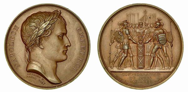 CONFEDERAZIONE DEL RENO. Medaglia in bronzo 1806.  - Asta Numismatica - Associazione Nazionale - Case d'Asta italiane