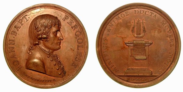 GIOVANNI BATTISTA PERGOLESE. Medaglia in bronzo 1806, Roma.  - Asta Numismatica - Associazione Nazionale - Case d'Asta italiane