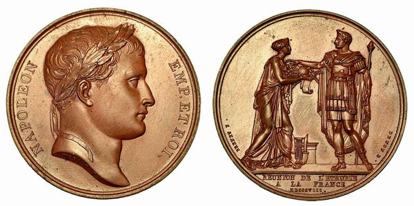 ANNESSIONE DELL'ETRURIA ALLA FRANCIA. Medaglia in bronzo 1808.  - Asta Numismatica - Associazione Nazionale - Case d'Asta italiane