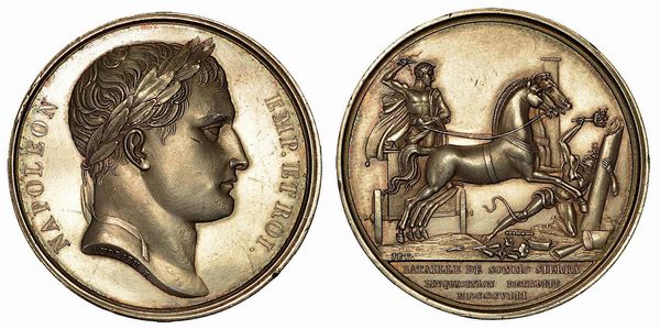 BATTAGLIA DI SOMO-SIERRA IN SPAGNA. Medaglia in argento 1808.  - Asta Numismatica - Associazione Nazionale - Case d'Asta italiane