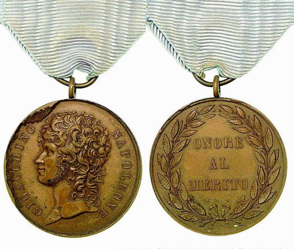 GIOACCHINO MURAT, 1808-1815. Medaglia Premio per meriti militari.  - Asta Numismatica - Associazione Nazionale - Case d'Asta italiane