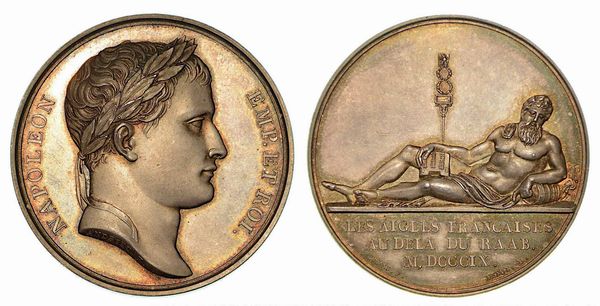 BATTAGLIA DI RAAB. Medaglia in argento 14 giugno 1809, Parigi.  - Asta Numismatica - Associazione Nazionale - Case d'Asta italiane