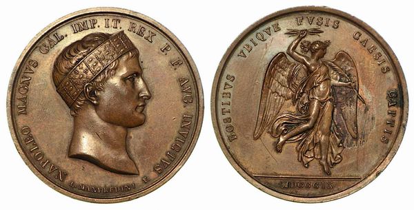 BATTAGLIA DI WAGRAM. Medaglia in bronzo 1809.  - Asta Numismatica - Associazione Nazionale - Case d'Asta italiane