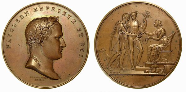 BANCA DI FRANCIA RICONOSCENTE. Medaglia in bronzo 1809.  - Asta Numismatica - Associazione Nazionale - Case d'Asta italiane