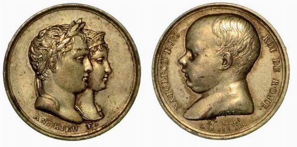 NASCITA DEL RE DI ROMA. Medaglia in argento 1811, Parigi.  - Asta Numismatica - Associazione Nazionale - Case d'Asta italiane
