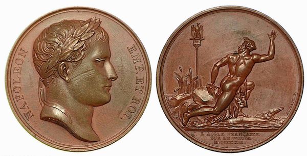 AQUILA FRANCESE SUL VOLGA. Medaglia in bronzo 1812.  - Asta Numismatica - Associazione Nazionale - Case d'Asta italiane